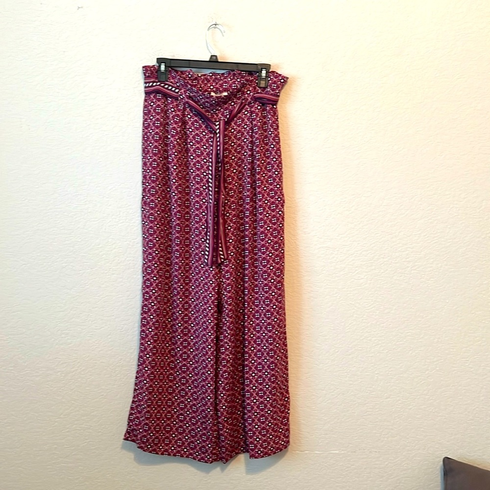 Max Studio Red and Blue Patterned Pants